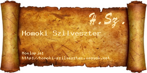Homoki Szilveszter névjegykártya